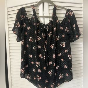 Sienna Sky black floral tank top or blouse